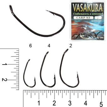 КРЮЧКИ CARP S3 VASAKURA №2 (УП.10ШТ.)