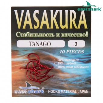 Крючки TANAGO Red Vasakura № 7 (уп/10 шт)